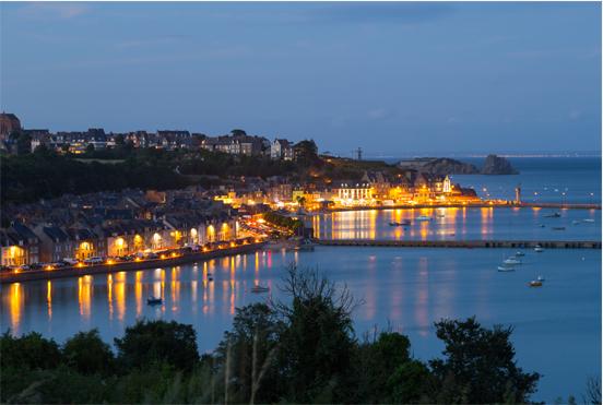 Fishing port in Cancale by night