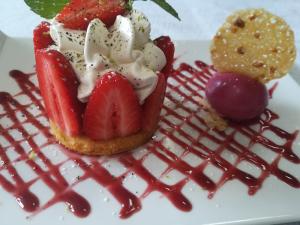 Strawberry dessert in Cancale
